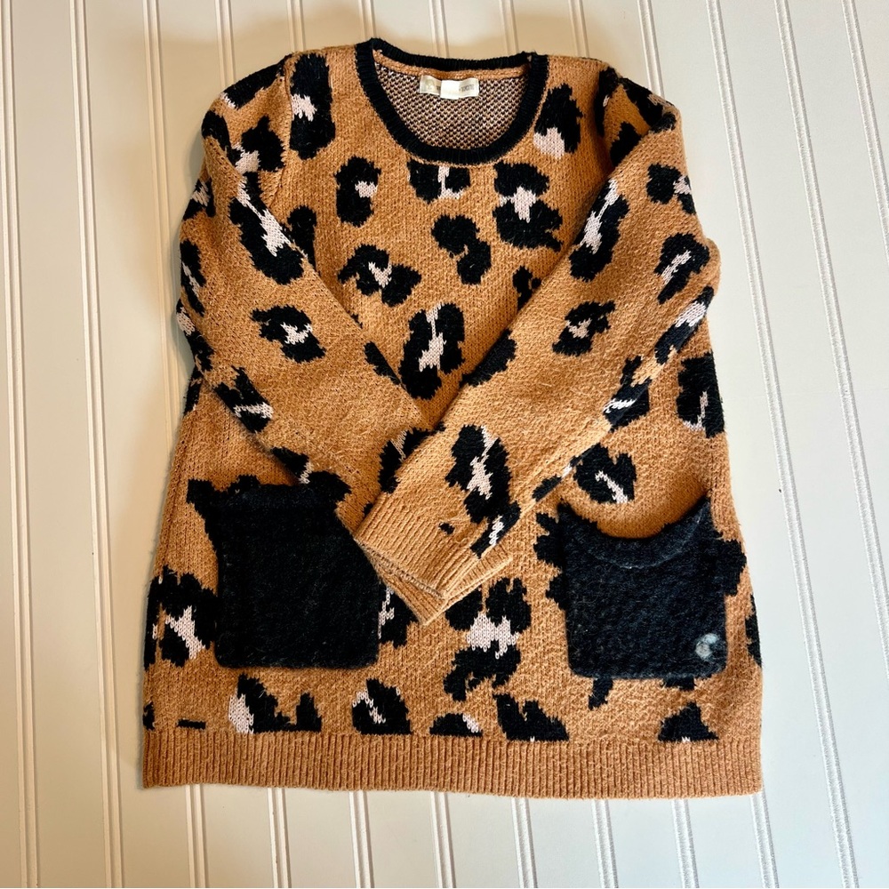 Tucker + Tate | Girls Leopard Print Sweater Dress | Size 6